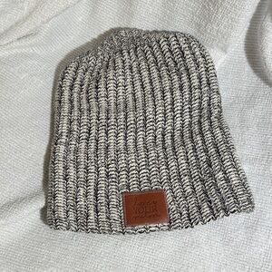 Love Your Melon Black and Cream Knit Beanie